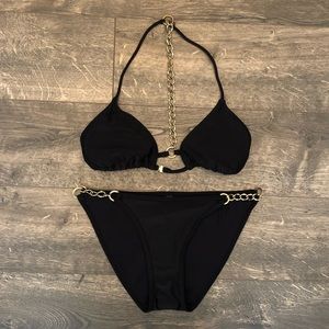 Black and Gold Chain Bikini
